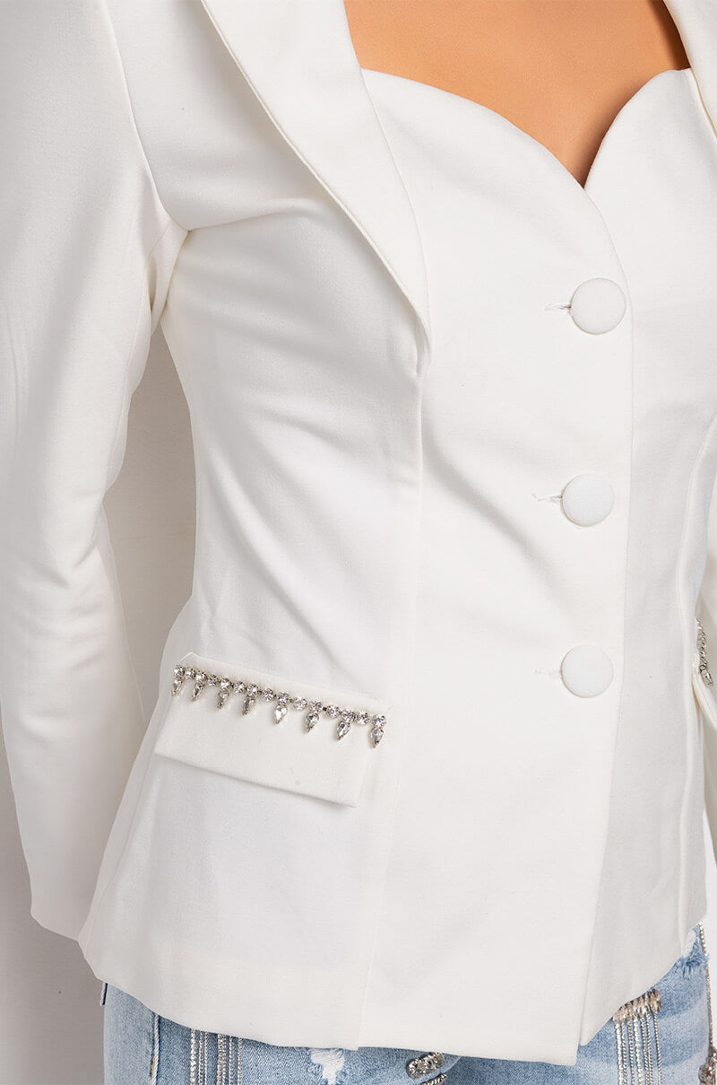 Extra View Thats Amore Sweetheart Neckline Blazer