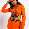 Front View Thats Cute Cut Out Dress in Orange