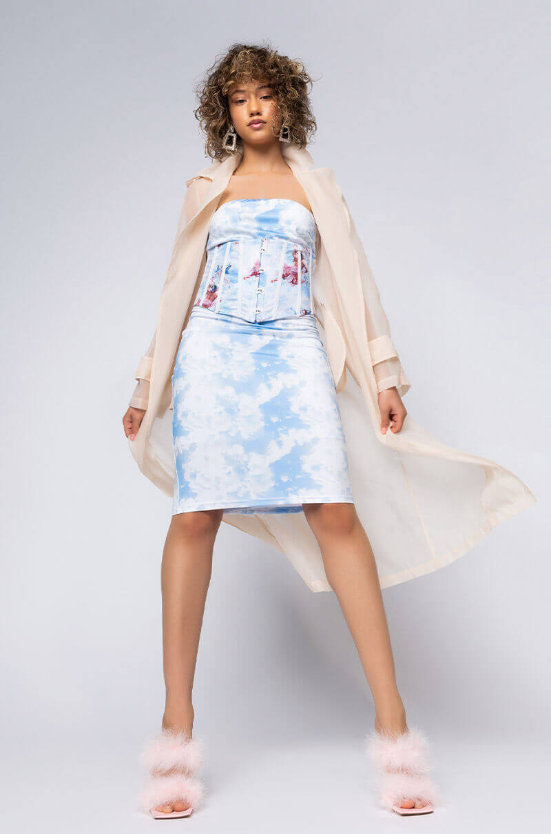 THAT'S ON ME BABY TUBE BODYCON MIDI DRESS WITH ATTACHED CORSET AKIRA THAT'S ON ME BABY TUBE BODYCON MIDI DRESS WITH ATTACHED CORSET AKIRA