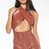 Front View Thats Wrap Pu Studded Romper