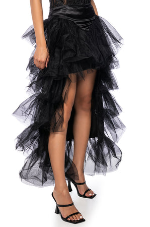 フラメンコ reel of lyricism tulle skirt : black フラメンコ reel of lyricism tulle skirt : black TULLE RUFFLE