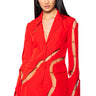 Front View The Best Part Cut Out Blazer Dress In Red