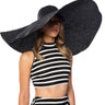 Front View The Big Drama Oversized Straw Sun Hat In Black