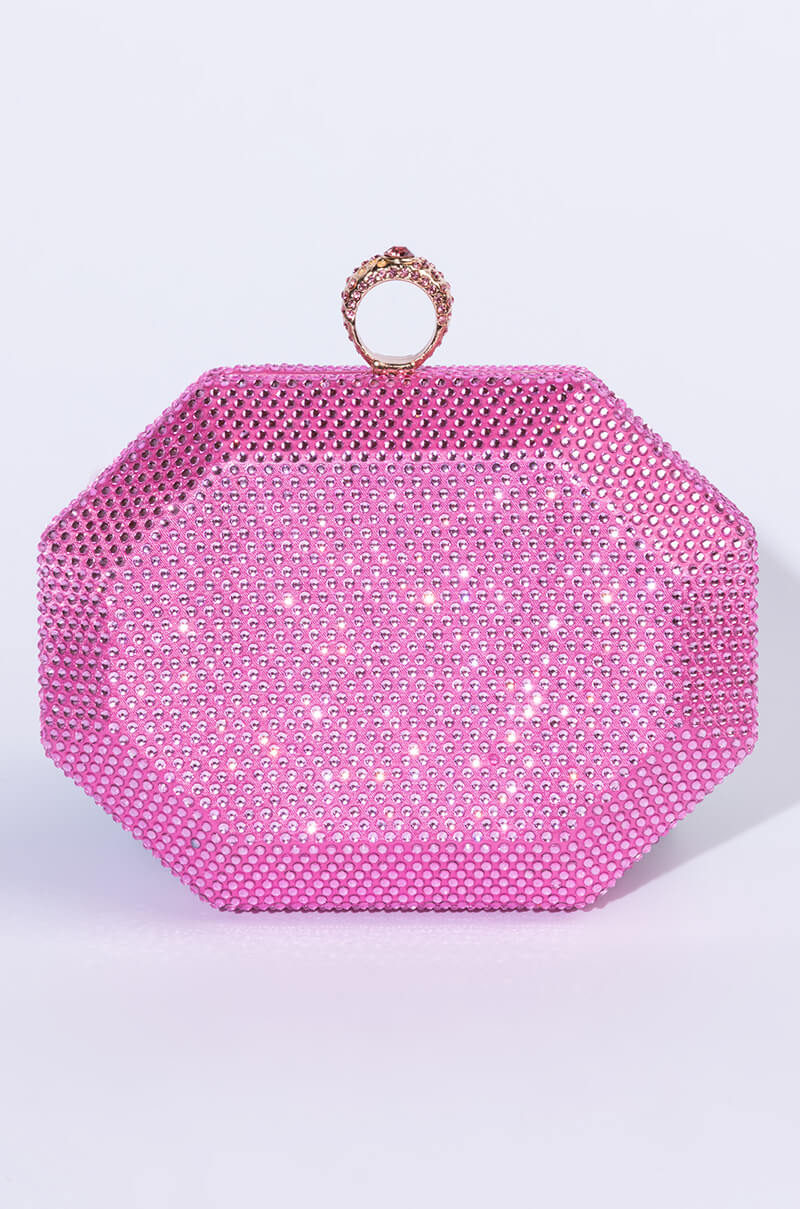 Side View The Big Gem Rose Pink Clutch