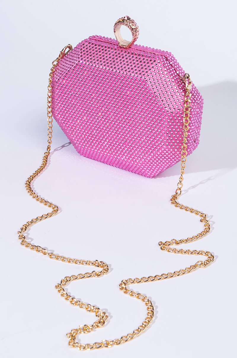 Back View The Big Gem Rose Pink Clutch