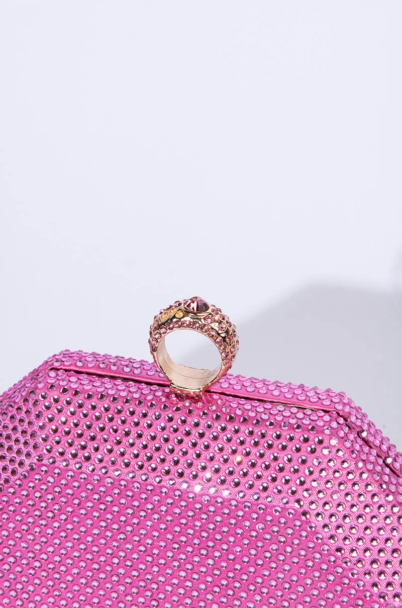 Detail View The Big Gem Rose Pink Clutch