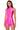 Side View The Cassie Sleeveless Slinky Romper In Fuchsia