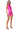 Detail View The Cassie Sleeveless Slinky Romper In Fuchsia