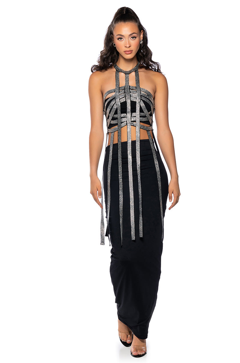 THE EDGE RHINESTONE EMBELLISHED TOP view 0