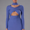 Front View The Good One Cutout Cross Front Mini Sweater Dress