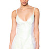 Front View The Great Escape Metallic Mini Dress In White