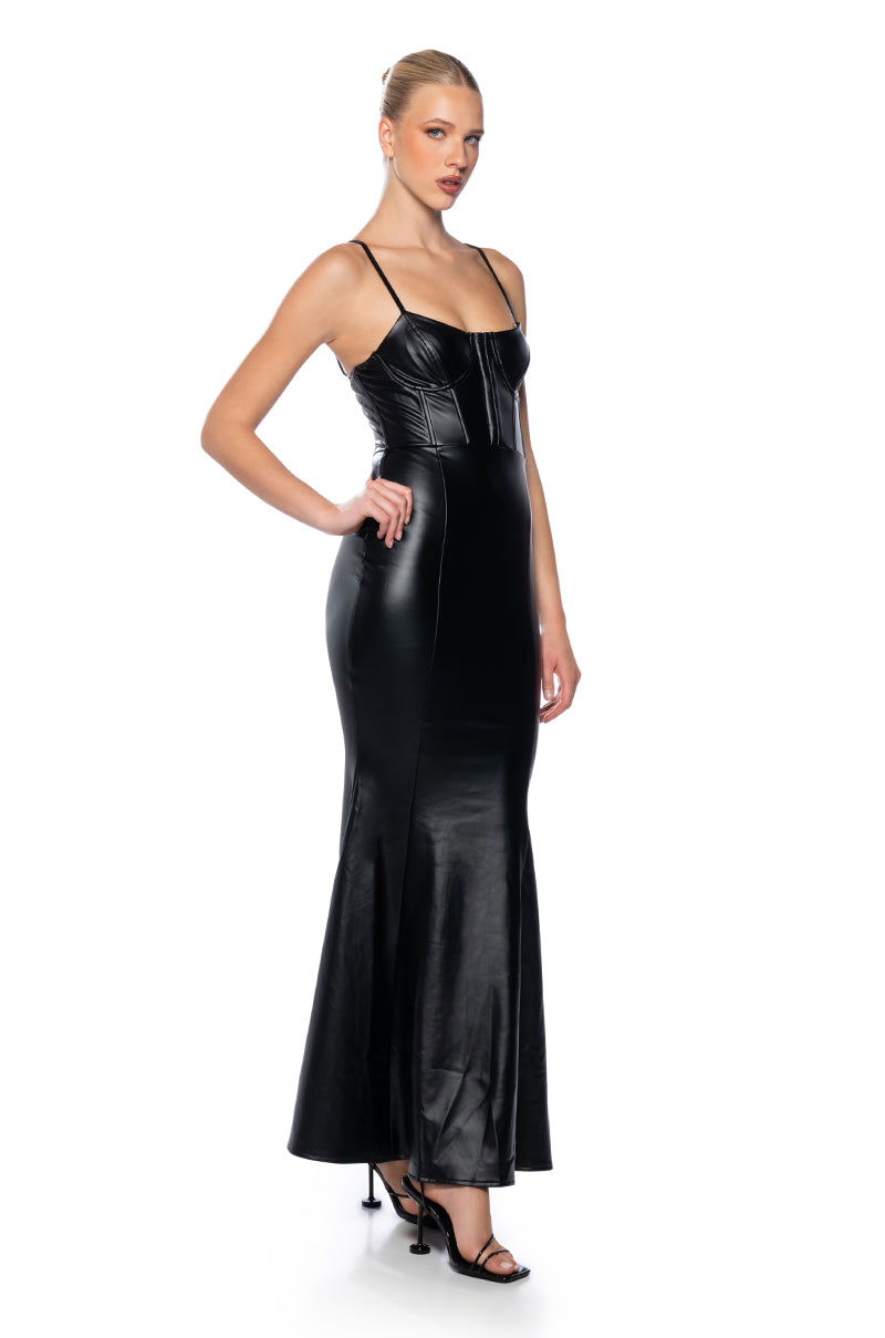 Side View The Main Character Pu Maxi Dress