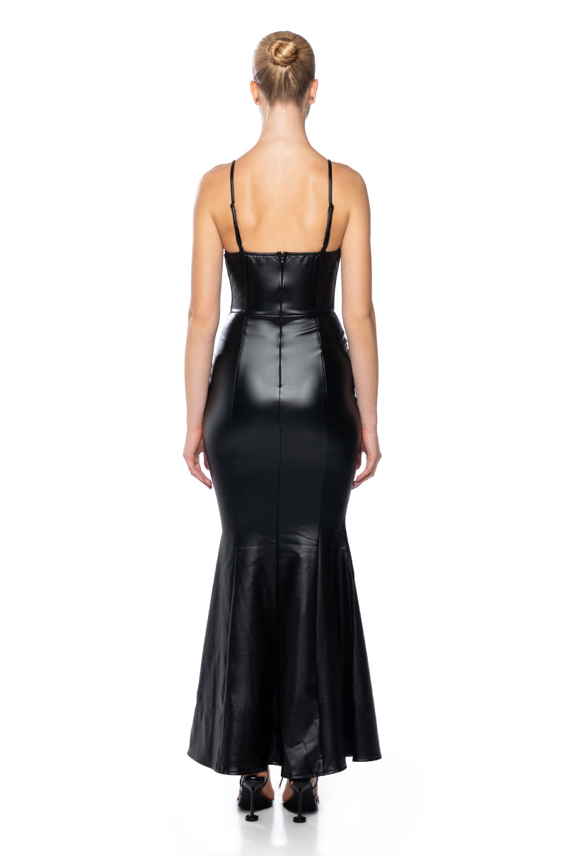 Full View The Main Character Pu Maxi Dress