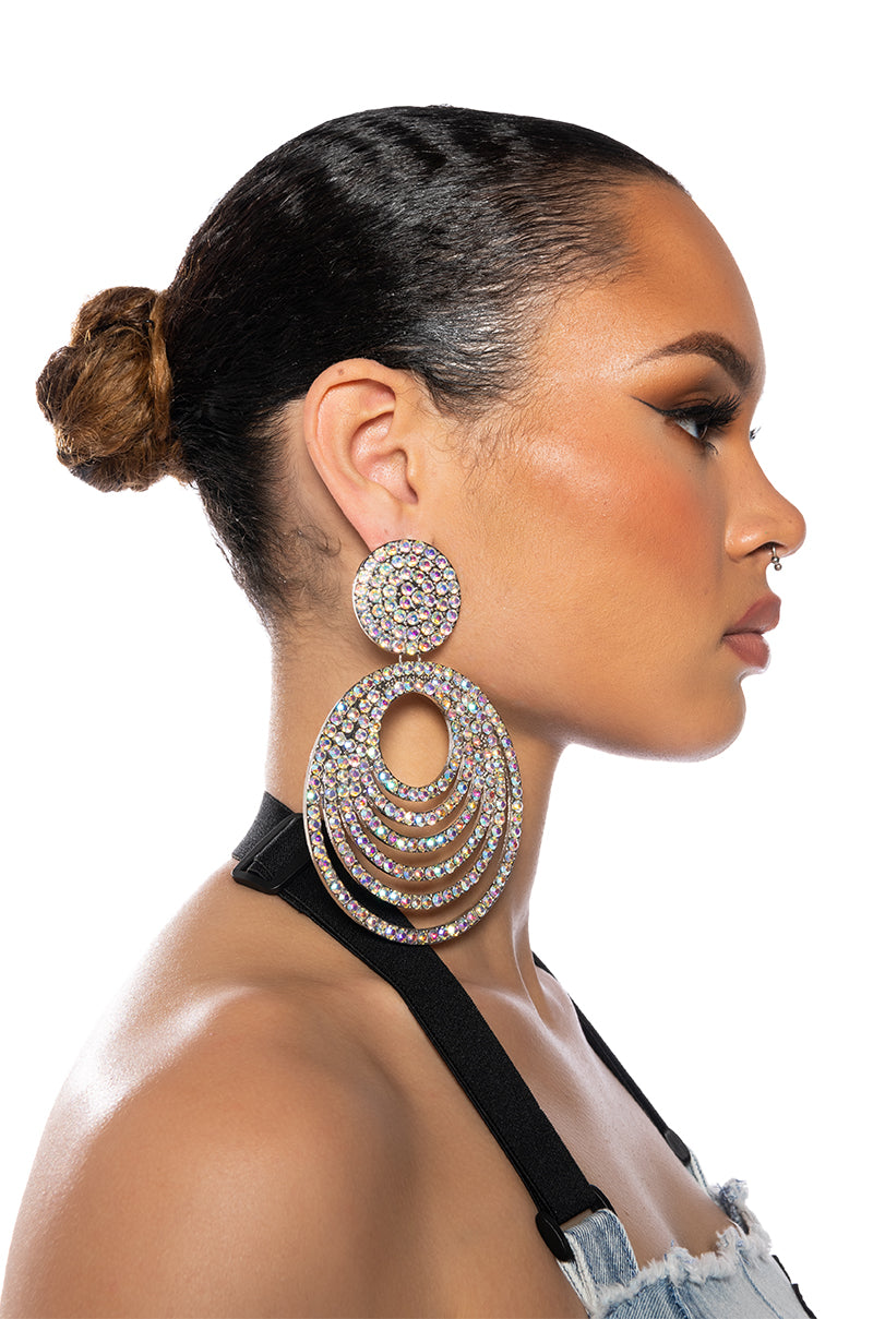 Front View The Moment Bling Circle Earrings