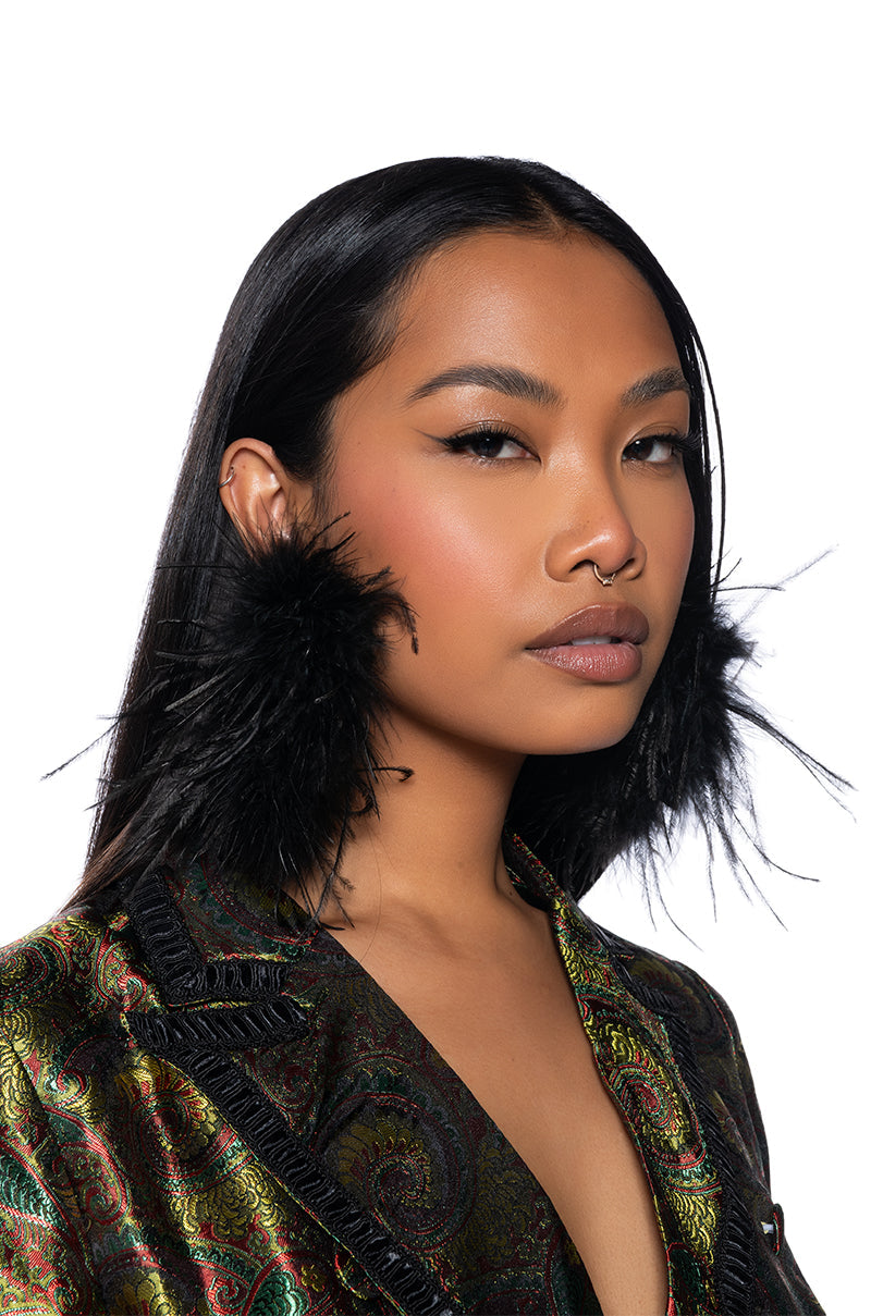 Front View The Moment Feather Hoop Earring 0