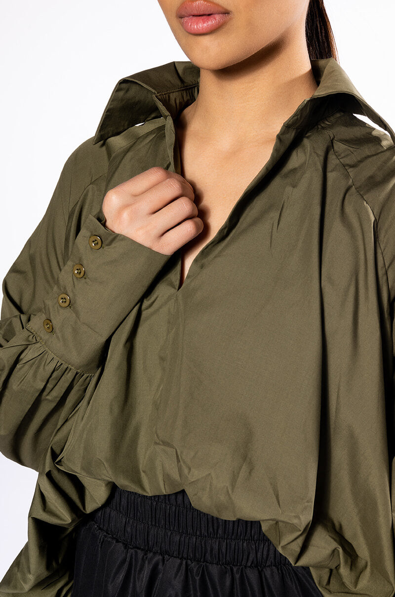Extra View The Must Have Bubble Poplin Blouse