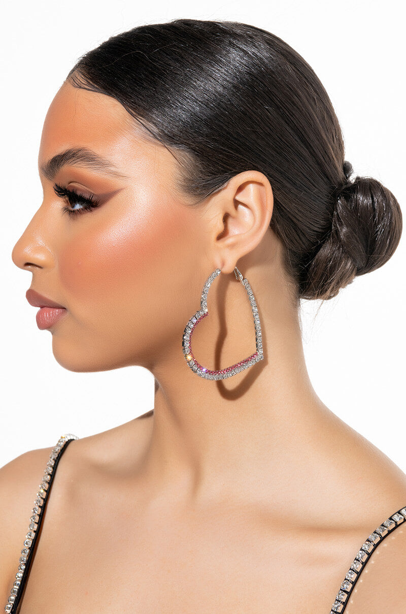 Front View The Pink Ladys Heart Hoops