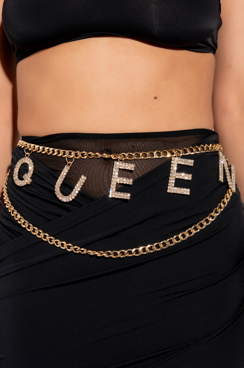 Front View The Queen Layered Chain Belt