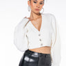 Front View The Right One Rhinestone Button Cardi