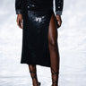 Front View The Shine Sequin Midi Skirt