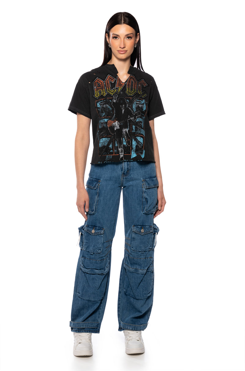 Side View The Ultimate Denim Cargo Pant