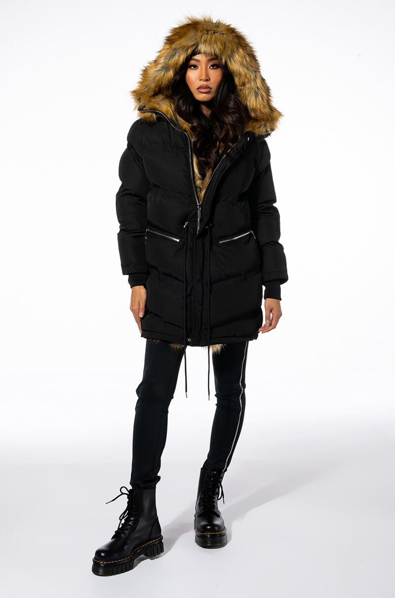 Extra View The Ultimate Long Winter Puffer With Faux Fur