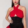 Front View The Way I Am Satin Underbust Corset in Black