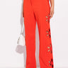 Front View There Goes The Alarm High Waisted Cutout Straight Leg Trousers