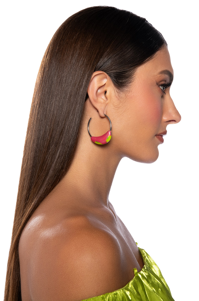 Front View Thermal Hoop Earring