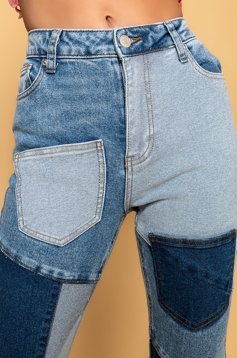 Full View Third Generation Nouveau Flare Jeans in Medium Blue Denim 12