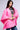 Front View This Is The Life Puffer Poncho In Pink