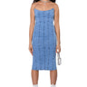 Front View Those Who Get It Strapless Denim Midi Dress