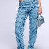 Front View Tied Up Relaxed Fit Jeans