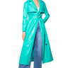 Front View Tiffany Faux Leather Trench