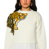 Front View Tiger Baby Crew Neck Long Sleeve Sweater