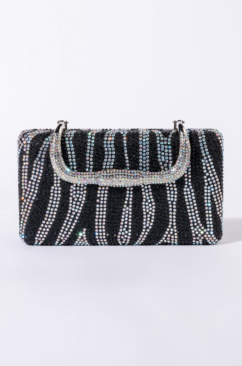Side View Tiger Queen Rhinestone Clutch