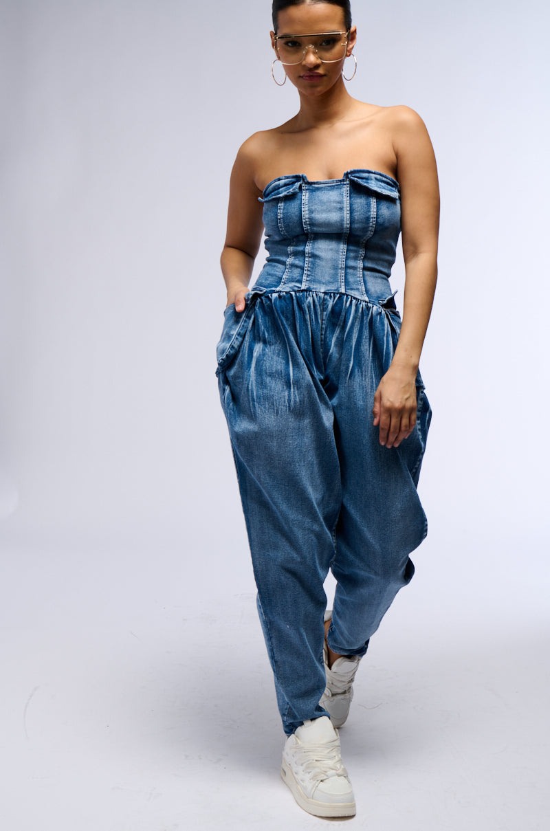 TILL WE MEET AGAIN DENIM JUMPSUIT view 0