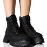 Front View Timberland Sky 6 Lace Up Boot In Black