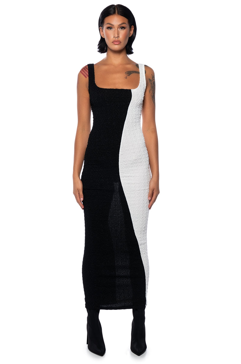 TIME TO BALANCE SLEEVLESS MAXI DRESS – AKIRA