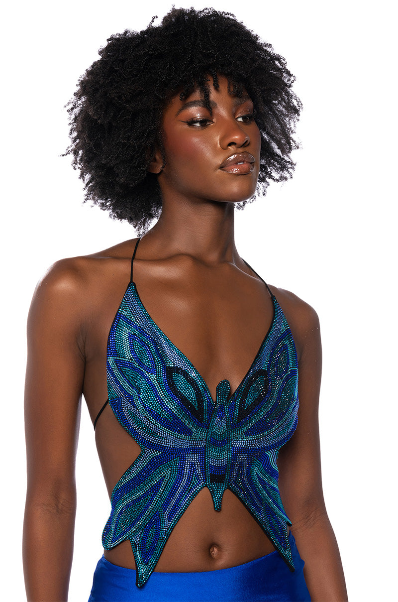 TIME TO FLY SEQUIN BUTTERFLY TOP view 0