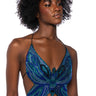 Front View Time To Fly Sequin Butterfly Top In Blue