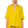 Front View Time To Relax Short Sleeve Button Down Shirt In Yellow