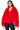 Front View Time To Shine Fringe Faux Fur Coat In Red