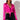 Front View Tiny Favor Tie Front Cropped Blouse in Neon Pink