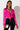 Front View Tiny Favor Tie Front Cropped Blouse in Neon Pink