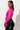 Side View Tiny Favor Tie Front Cropped Blouse in Neon Pink