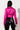 Back View Tiny Favor Tie Front Cropped Blouse in Neon Pink