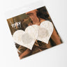 Front View Titsy Lace Heart Nip Sticker in Beige