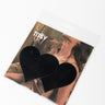 Front View Titsy Matte Heart Nip Sticker in Black