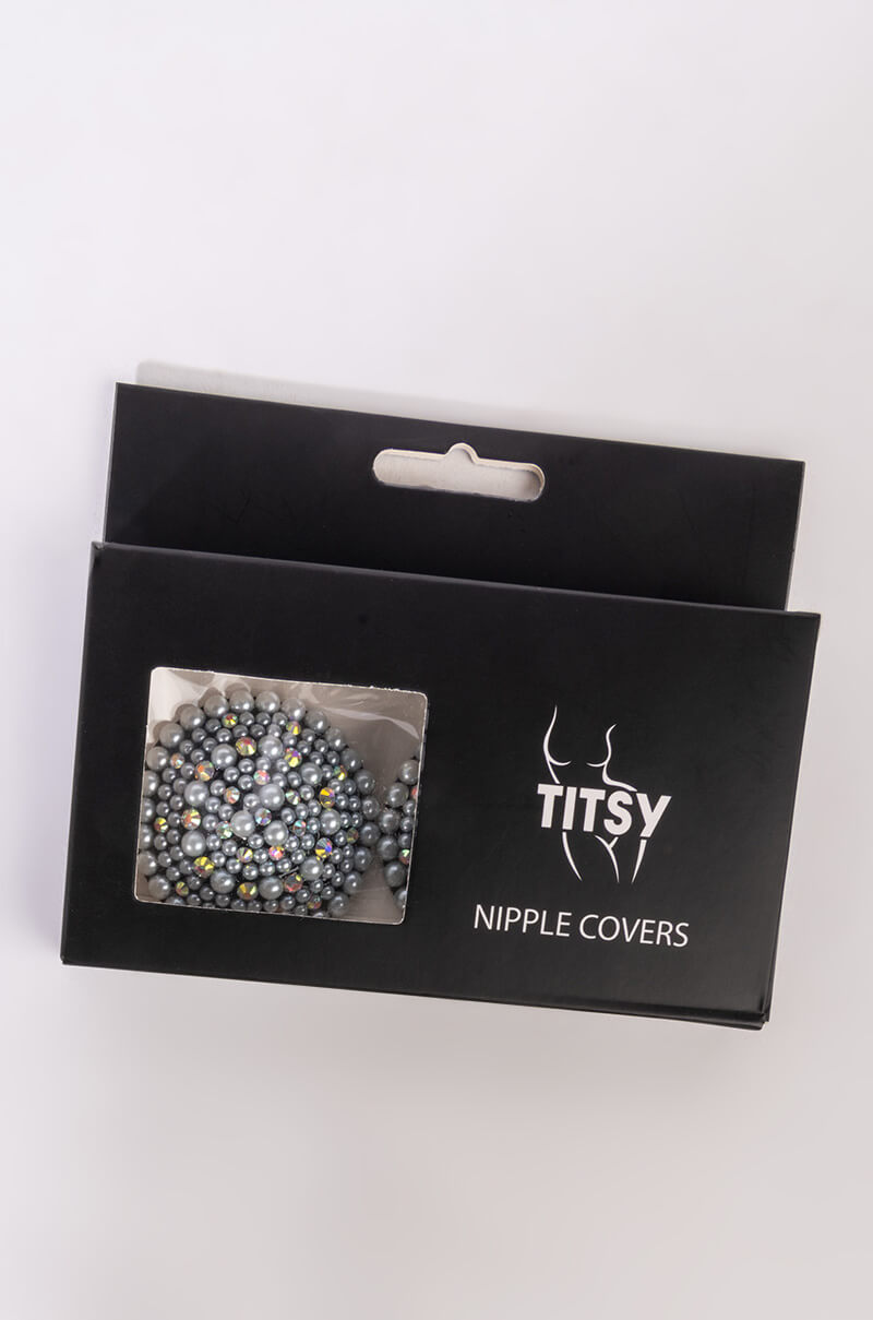 Front View Titsy Pearl Nipple Covers 1